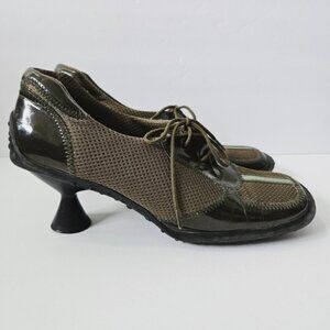 Vintage Leather Ranch Square Toe Bubble Sole Shoes Size 10 90s 1999